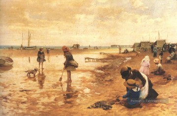 Une journée au bord de la mer paysage Alfred Glendening Peinture à l'huile
